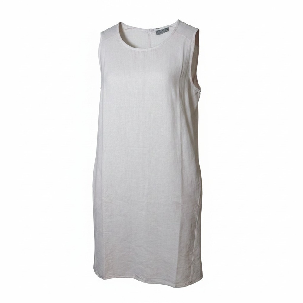 Craghoppers Women Shift Dress 8 Pink Linen Blend Button Back Coastal Minimalist